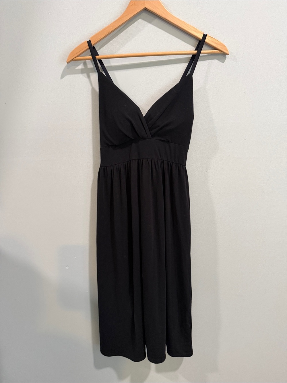 Derek Heart Black Spaghetti‎ Strap V-Neck Midi Dress